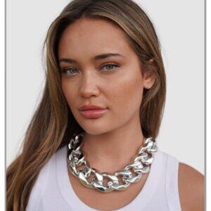 1.5" Thick Silver Chain Choker